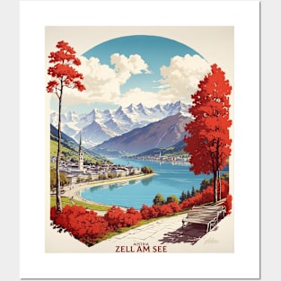 Zell Am See Austria Vintage Travel Retro Tourism Posters and Art